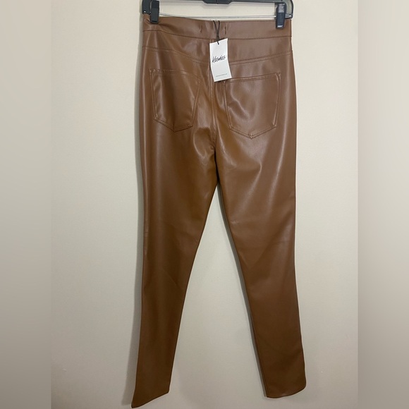 NWT Kosmios faux leather pants for women Size 11 Brown.new With Tag - Picture 4 of 13
